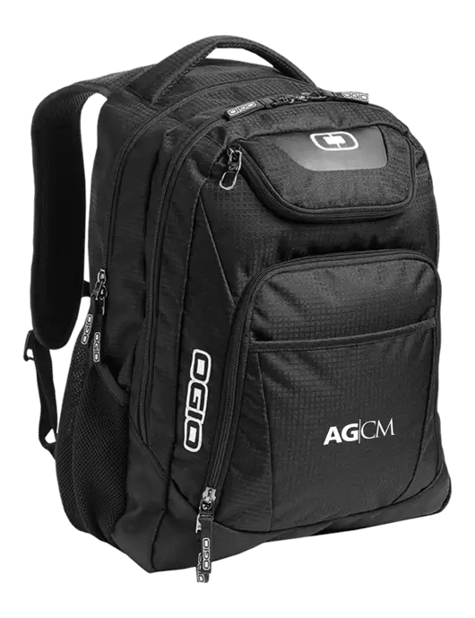OGIO Black/Silver Excelsior Laptop Backpack w/AG|CM Logo