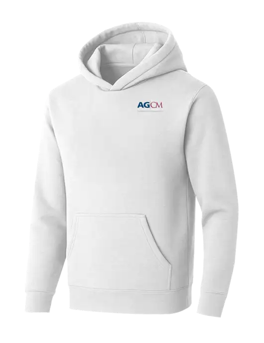 BELLA+CANVAS Heathered White Sponge Fleece Pullover Hoodie w/AG|CM Logo