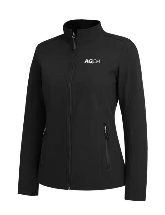 Black Womens Core Soft Shell Jacket w/AG|CM Logo
