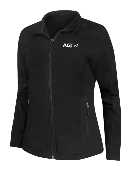 Black Womens Core Soft Shell Jacket w/AG|CM Logo