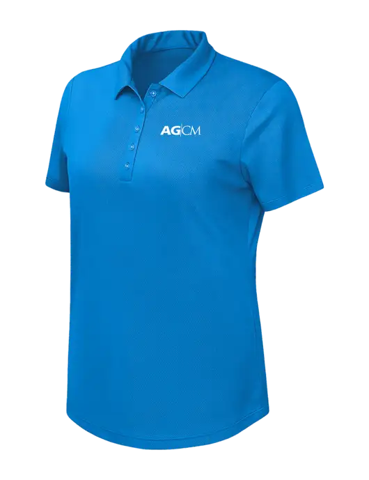 Callaway Womens Birdseye Dark Carolina Blue Polo w/AG|CM Logo