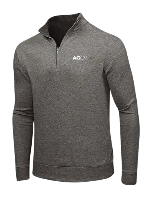 Charcoal Heather/Medium Heather Grey Interlock 1/4 Zip w/AG|CM Logo