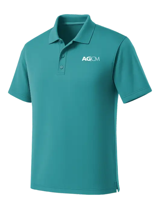 Light Teal Dry Zone UV Micro Mesh Polo w/AG|CM Logo