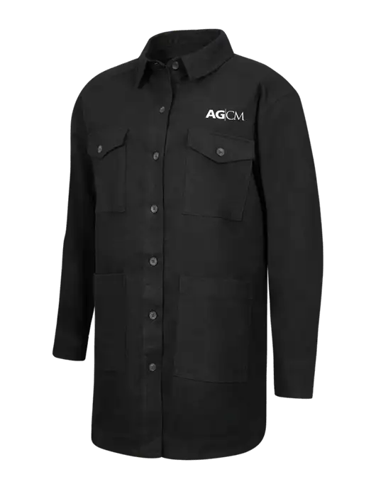 Mercer+Mettle Womens Black Long Sleeve Twill Overshirt w/AG|CM Logo