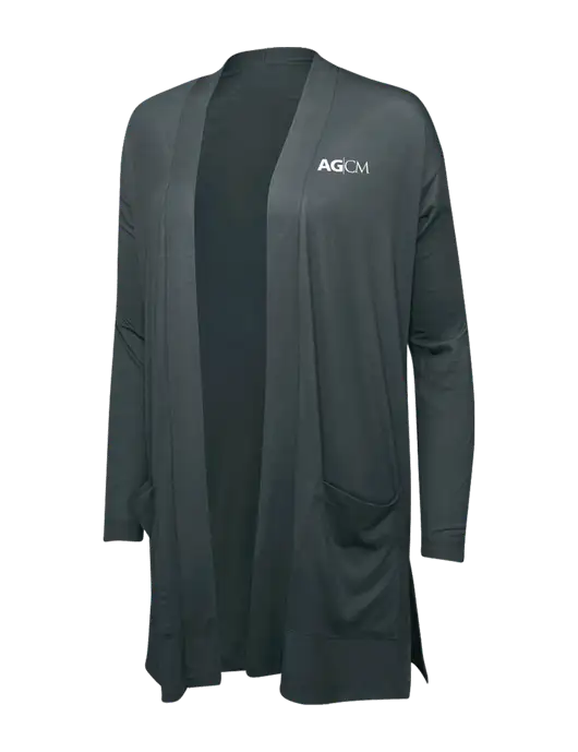 Smoke Grey Womens Concept Long Pocket Cardigan w/AG|CM Logo