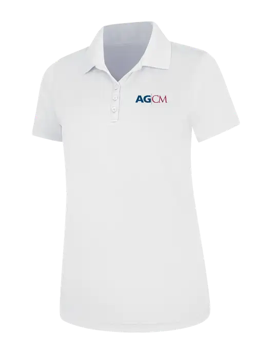 White Womens Dry Zone UV Mesh Polo w/AG|CM Logo