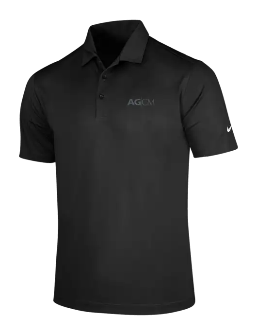 NIKE Black Dri-Fit Vertical Mesh Polo w/AG|CM Logo