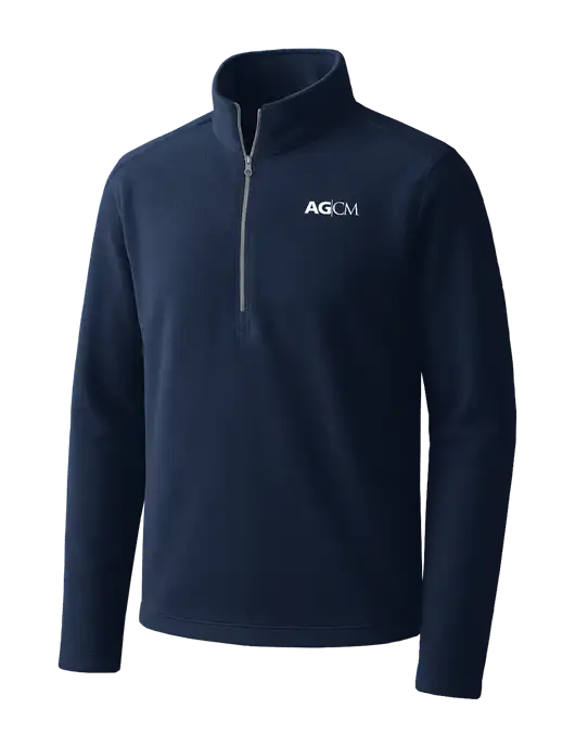 Navy Microfleece 1/2 Zip Pullover w/AG|CM Logo