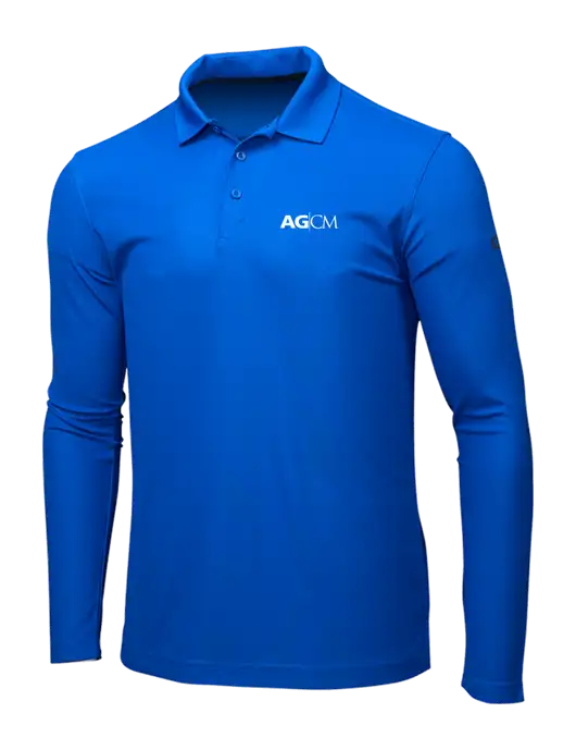 OGIO Royal Blue Caliber 2.0 Long Sleeve Polo w/AG|CM Logo