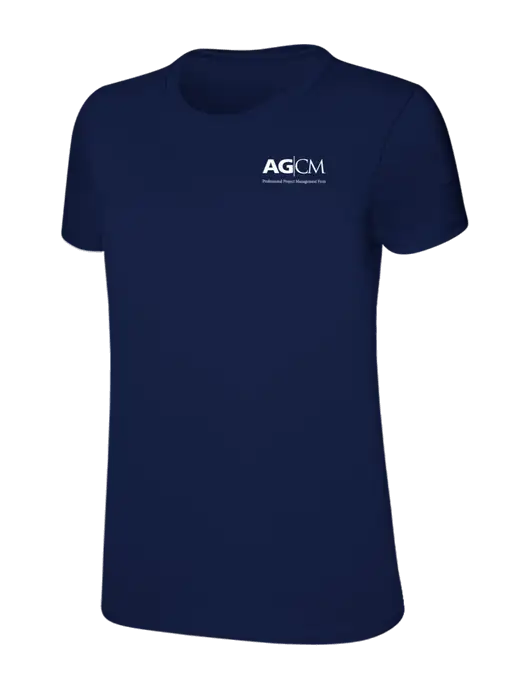 Womens Ring Spun Navy 4.5 oz T-Shirt w/AG|CM Logo