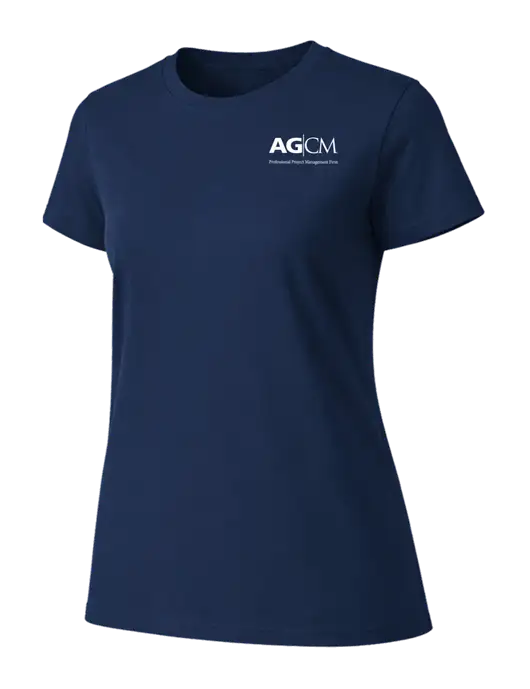 Womens Ring Spun Navy 4.5 oz T-Shirt w/AG|CM Logo