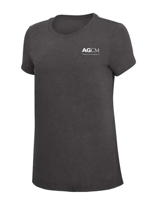 Womens Simply Soft Heather Charcoal 4.5oz  Poly/Combed Ring Spun Cotton T-Shirt w/AG|CM Logo