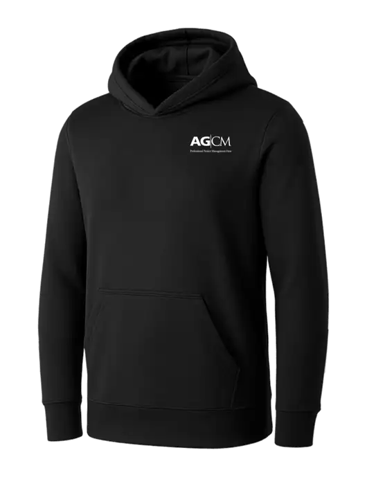 Womens Black Core Fleece Pullover Hooded Sweatshirt w/AG|CM Logo