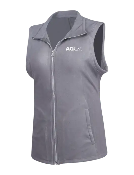 Medium Grey Womens Microfleece Vest w/AG|CM Logo