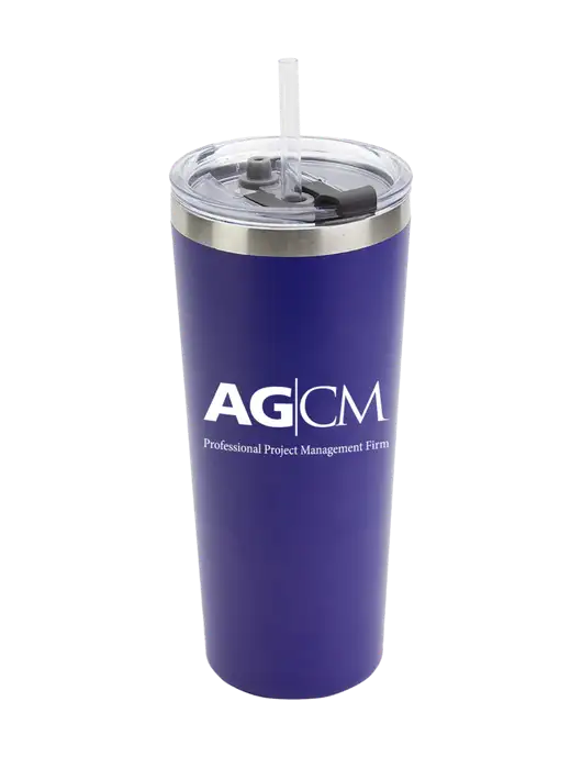 Brighton Blue 20 oz Insulated Tumbler & Straw w/AG|CM Logo