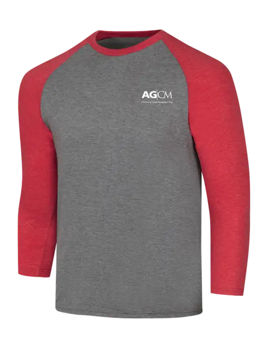 Simply Soft 3/4 Sleeve Red Frost/Grey Frost Ring Spun Cotton T-Shirt w/AG|CM Logo
