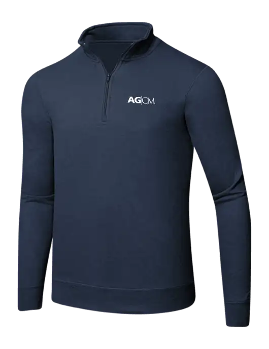 Team Navy 8.5 oz Ring Spun 1/4 Zip Pullover Sweatshirt w/AG|CM Logo