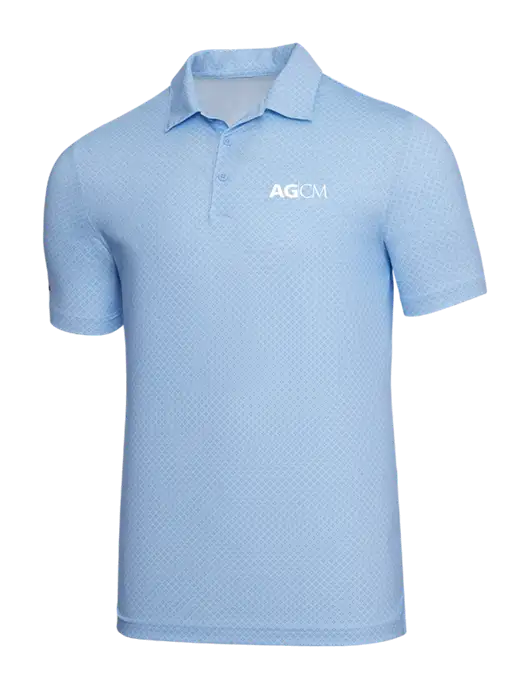 Adidas Light Blue Diamond Dot Print Polo w/AG|CM Logo