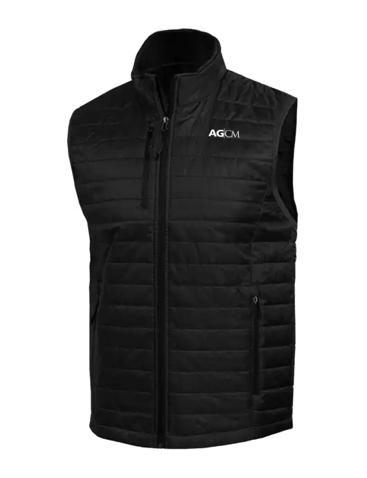 Packable Black Puffy Vest w/AG|CM Logo