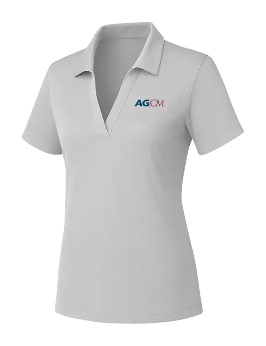 Womens Light Grey PosiCharge RacerMesh Polo w/AG|CM Logo