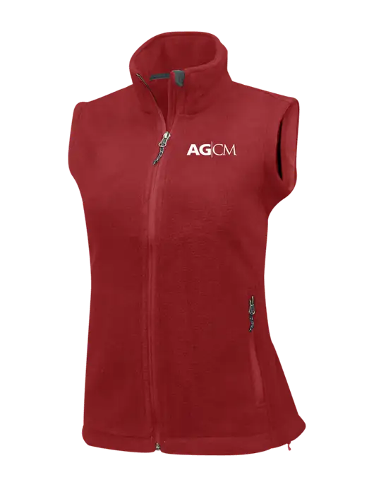 Red Womens Fleece Vest w/AG|CM Logo