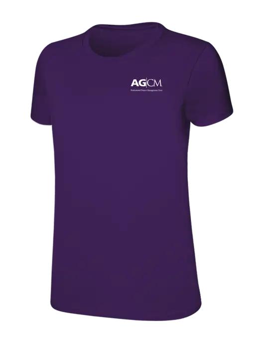 Womens Ring Spun Purple 4.5 oz T-Shirt w/AG|CM Logo
