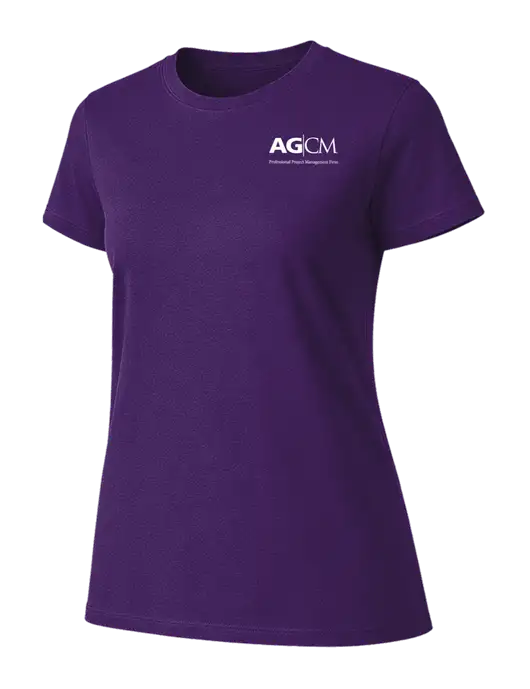 Womens Ring Spun Purple 4.5 oz T-Shirt w/AG|CM Logo