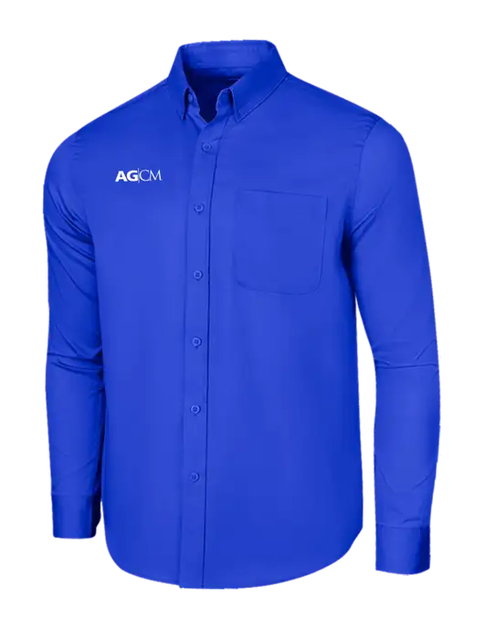 Long Sleeve Dark Royal Superpro React Twill Shirt w/AG|CM Logo