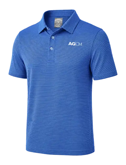 Callaway Royal Blue Fine Line Stripe Polo w/AG|CM Logo