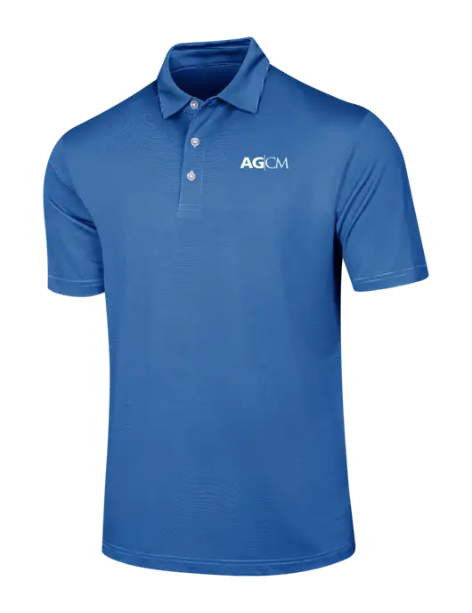 Callaway Royal Blue Fine Line Stripe Polo w/AG|CM Logo