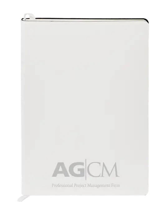 Fabrizio White Soft Cover 5.75 x 8.125 Journal w/AG|CM Logo