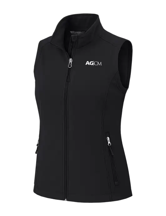 Black Womens Core Soft Shell Vest w/AG|CM Logo