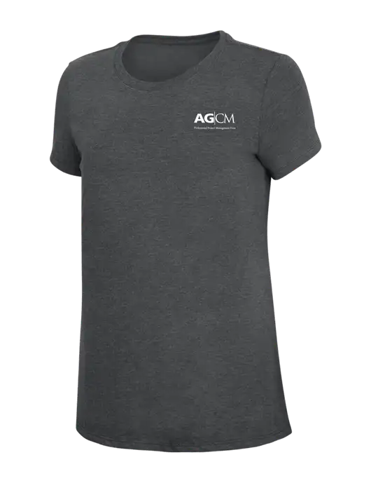 Womens Simply Soft Charcoal 4.5oz Poly/Combed Ring Spun Cotton T-Shirt w/AG|CM Logo