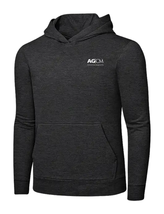 Dark Heather Grey 7.8 oz Ring Spun Hooded Sweatshirt w/AG|CM Logo