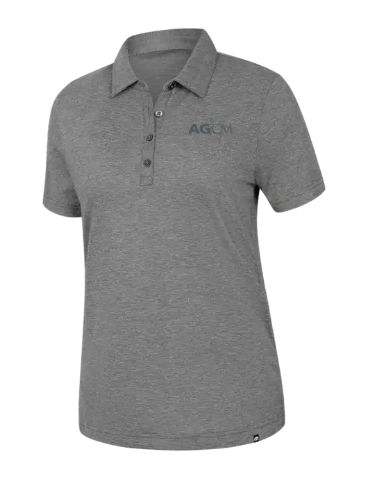 TravisMathew Womens Dark Grey Heather Sunnyvale Polo w/AG|CM Logo