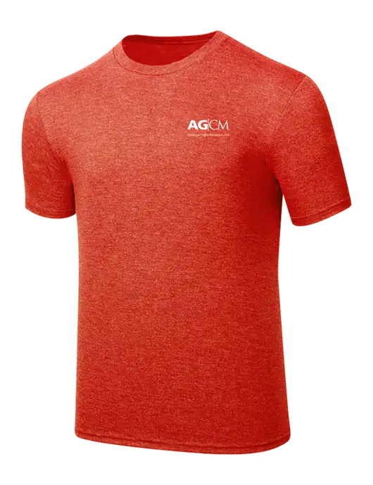 Simply Soft Dark Orange Heathered 4.5oz  Poly/Combed Ring Spun Cotton T-Shirt w/AG|CM Logo