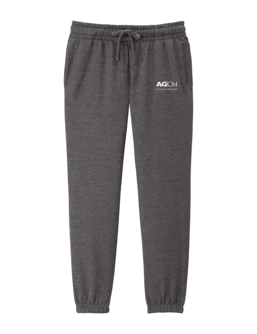 District Womens Heathered Charcoal Fleece Sweatpants w/AG|CM Logo