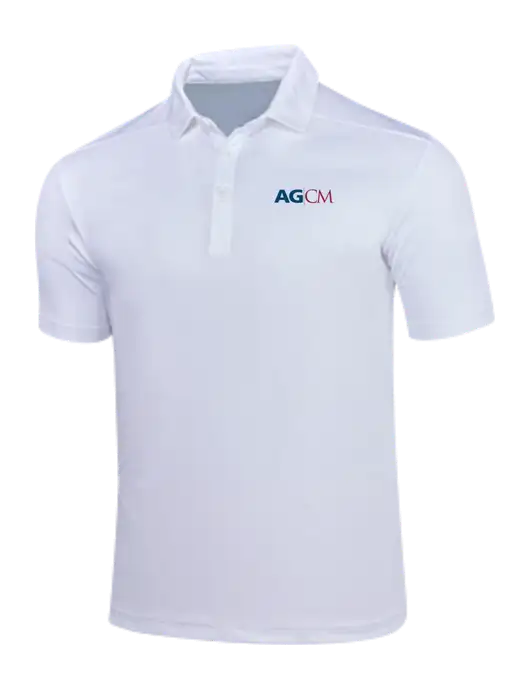 White Posi-UV Pro Polo w/AG|CM Logo