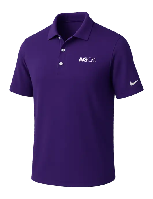 NIKE Purple Dri-Fit Micro Pique Polo w/AG|CM Logo