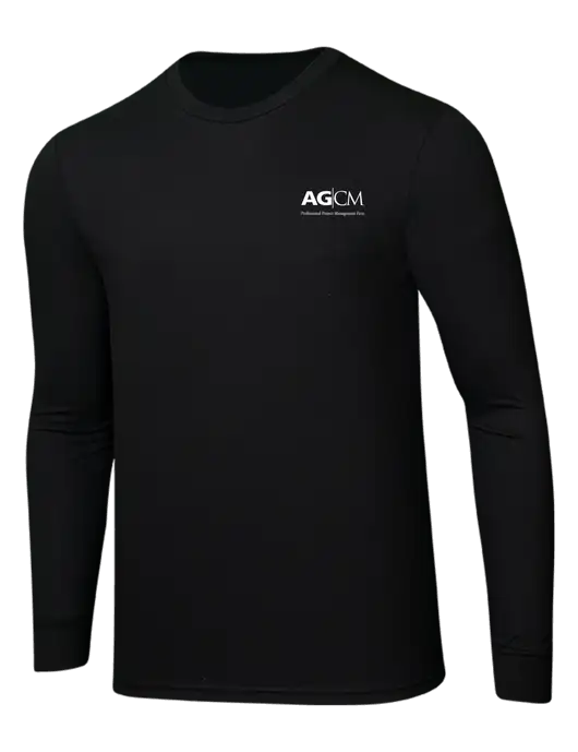 Simply Soft Long Sleeve Black 4.5 oz, Poly/Combed Ring Spun Cotton T-Shirt w/AG|CM Logo