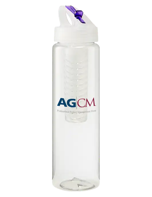 Buddy Infuser Purple 32 oz PET Bottle with Flip Lid w/AG|CM Logo