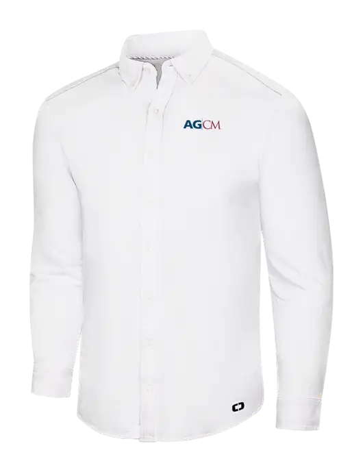 OGIO Bright White Modern Code Stretch Button-Up Shirt w/AG|CM Logo