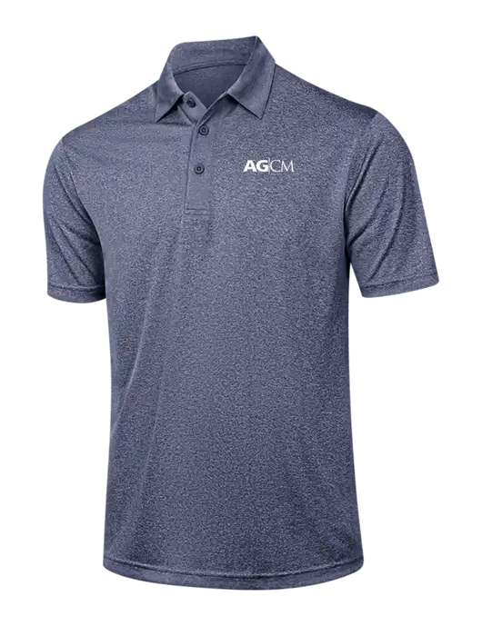 Navy Heather Contender Polo w/AG|CM Logo