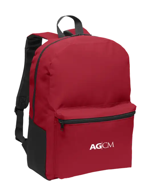 Casual Red Lightweight Laptop Backpack w/AG|CM Logo
