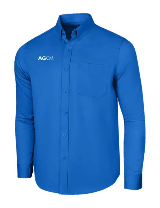 Long Sleeve Royal Blue Superpro React Twill Shirt w/AG|CM Logo