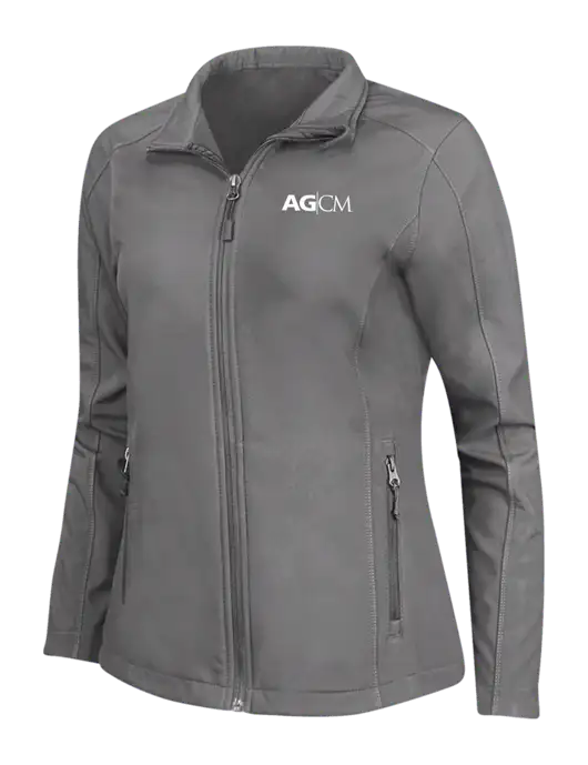 Medium Grey Womens Core Soft Shell Jacket w/AG|CM Logo