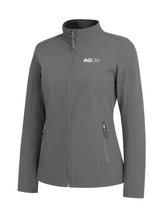 Medium Grey Womens Core Soft Shell Jacket w/AG|CM Logo