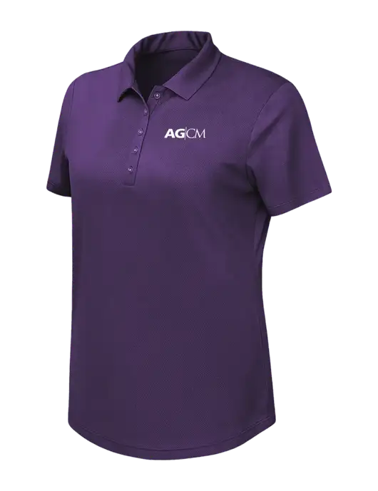 Callaway Womens Birdseye Purple Polo w/AG|CM Logo