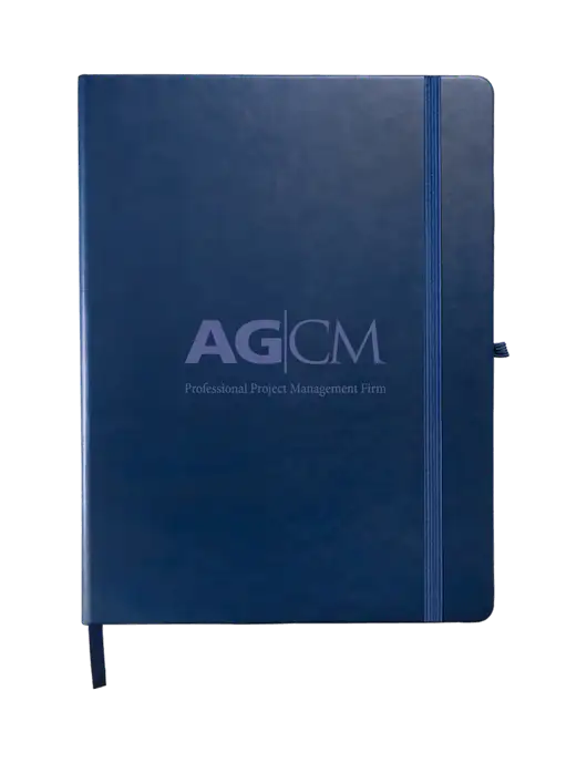 Leeman Navy Tuscany Large Journal 7.5 x 9.875 w/AG|CM Logo