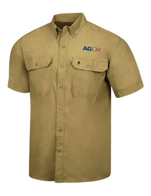 Carhartt Force Dark Tan Solid Short Sleeve Shirt w/AG|CM Logo